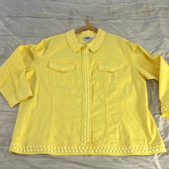 #59 Vintage Dg2 Diane Gilman Yellow Jean Jacket - Picture 3 of 5